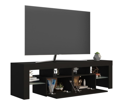 Mueble de TV con luces LED negro 140x36,5x40 cm