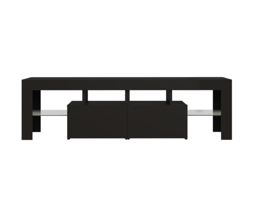 Mueble de TV con luces LED negro 140x36,5x40 cm