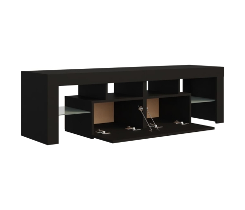 Mueble de TV con luces LED negro 140x36,5x40 cm