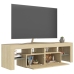 Mueble de TV con luces LED color roble Sonoma 140x36,5x40 cm