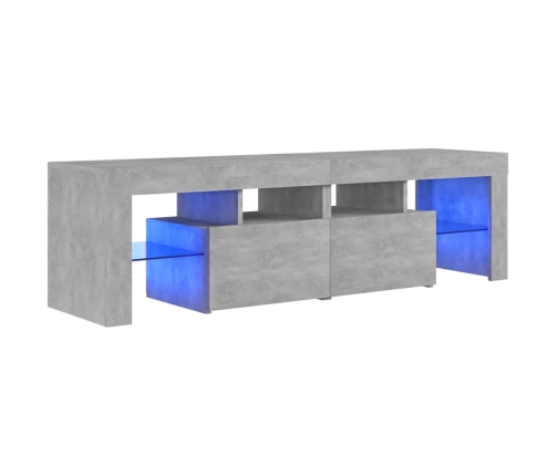 Mueble de TV con luces LED gris hormigón 140x36,5x40 cm