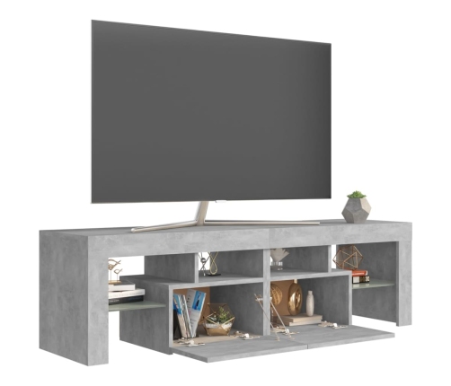 Mueble de TV con luces LED gris hormigón 140x36,5x40 cm