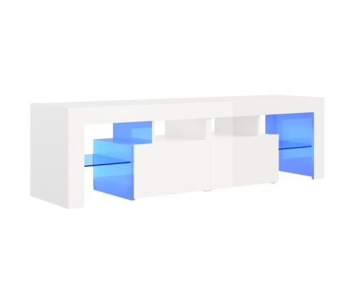 vidaXL Mueble de TV con luces LED blanco brillante 140x36,5x40 cm