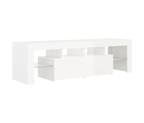 vidaXL Mueble de TV con luces LED blanco brillante 140x36,5x40 cm