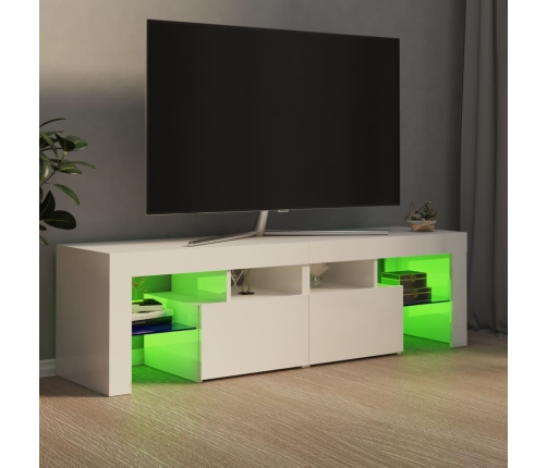 vidaXL Mueble de TV con luces LED blanco brillante 140x36,5x40 cm