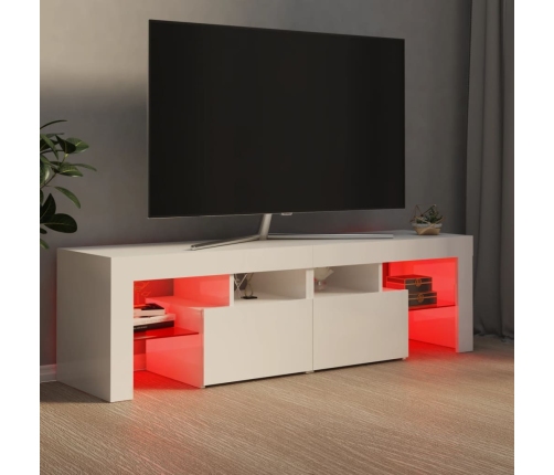 vidaXL Mueble de TV con luces LED blanco brillante 140x36,5x40 cm