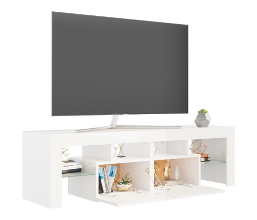 vidaXL Mueble de TV con luces LED blanco brillante 140x36,5x40 cm