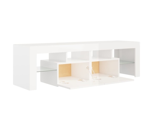 vidaXL Mueble de TV con luces LED blanco brillante 140x36,5x40 cm