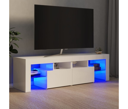 vidaXL Mueble de TV con luces LED blanco brillante 140x36,5x40 cm