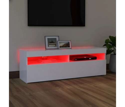 vidaXL Mueble para TV con luces LED blanco 120x35x40 cm