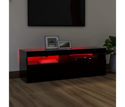 Mueble de TV con luces LED negro 120x35x40 cm