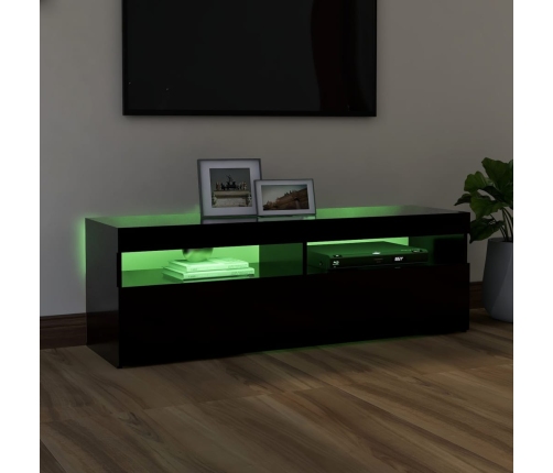 Mueble de TV con luces LED negro 120x35x40 cm