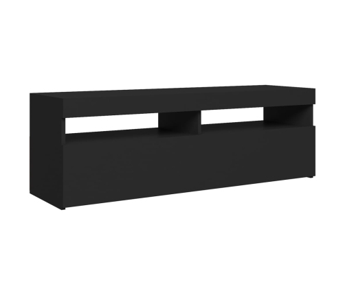 Mueble de TV con luces LED negro 120x35x40 cm