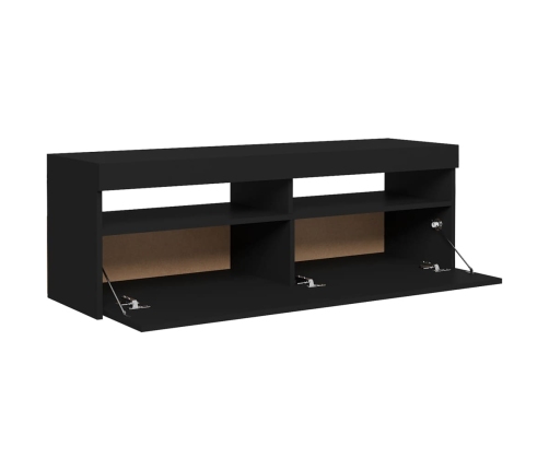 Mueble de TV con luces LED negro 120x35x40 cm