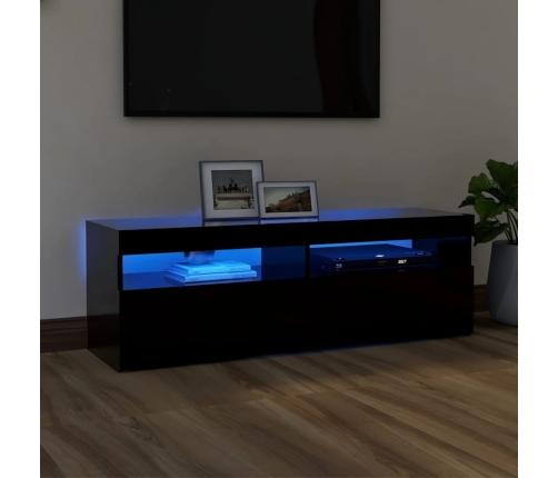 Mueble de TV con luces LED negro 120x35x40 cm