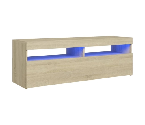 Mueble de TV con luces LED roble Sonoma 120x35x40 cm