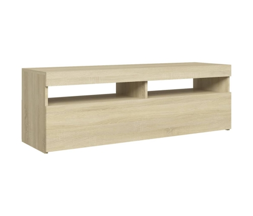 Mueble de TV con luces LED roble Sonoma 120x35x40 cm