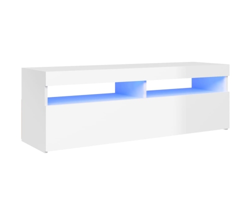 vidaXL Mueble de TV con luces LED blanco brillante 120x35x40 cm