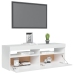 vidaXL Mueble de TV con luces LED blanco brillante 120x35x40 cm