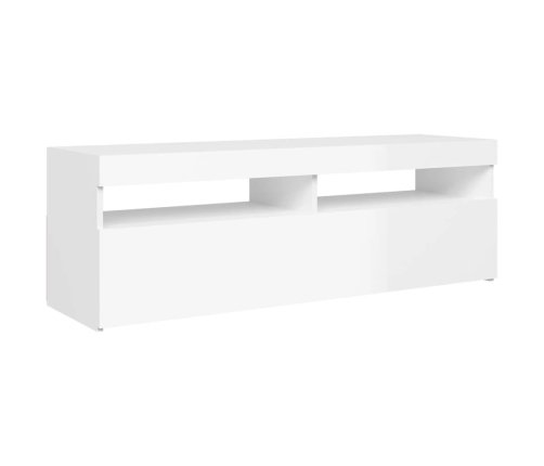 vidaXL Mueble de TV con luces LED blanco brillante 120x35x40 cm