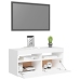 Mueble de TV con luces LED blanco 90x35x40 cm