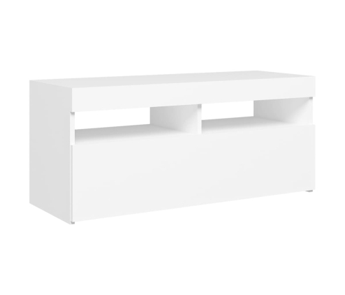 Mueble de TV con luces LED blanco 90x35x40 cm