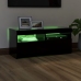 Mueble de TV con luces LED negro 90x35x40 cm