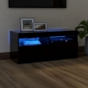 Mueble de TV con luces LED negro 90x35x40 cm