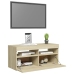 Mueble de TV con luces LED roble Sonoma 90x35x40 cm