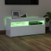 Mueble de TV con luces LED blanco brillante 90x35x40 cm