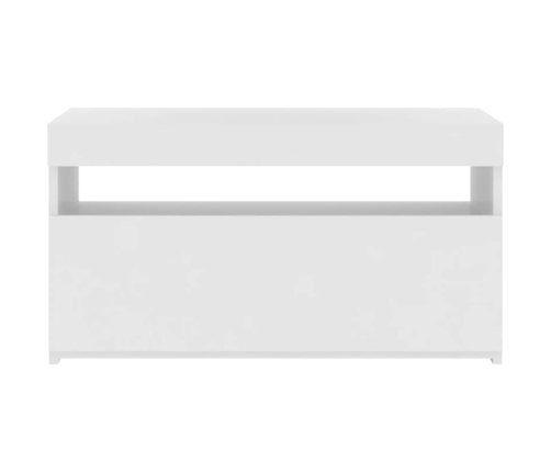 Mueble de TV con luces LED blanco 75x35x40 cm