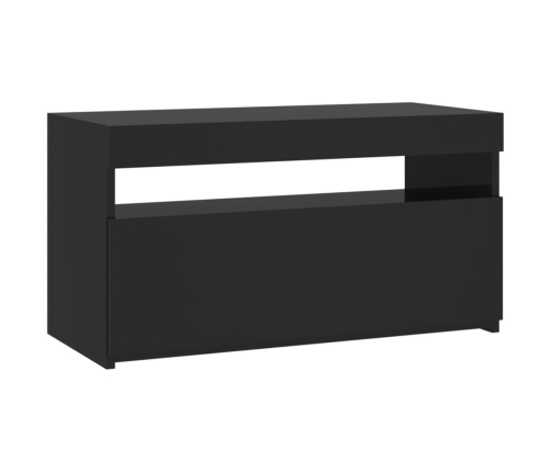 Mueble de TV con luces LED negro 75x35x40 cm