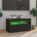 Mueble de TV con luces LED negro 75x35x40 cm