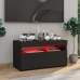 Mueble de TV con luces LED negro 75x35x40 cm