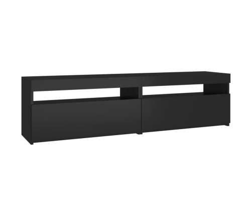 Muebles de TV con luces LED 2 unidades negro 75x35x40 cm