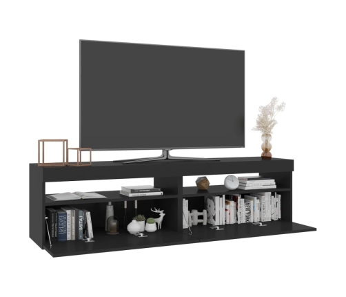 Muebles de TV con luces LED 2 unidades negro 75x35x40 cm