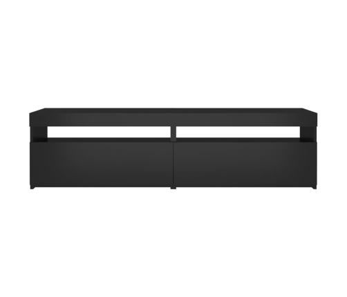 Muebles de TV con luces LED 2 unidades negro 75x35x40 cm