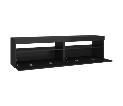 Muebles de TV con luces LED 2 unidades negro 75x35x40 cm