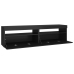 Muebles de TV con luces LED 2 unidades negro 75x35x40 cm