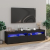 Muebles de TV con luces LED 2 unidades negro 75x35x40 cm