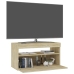 Mueble de TV con luces LED roble Sonoma 75x35x40 cm