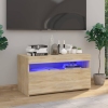 Mueble de TV con luces LED roble Sonoma 75x35x40 cm