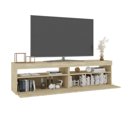 Muebles de TV con luces LED 2 unidades roble Sonoma 75x35x40 cm