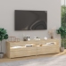 Muebles de TV con luces LED 2 unidades roble Sonoma 75x35x40 cm