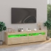 Muebles de TV con luces LED 2 unidades roble Sonoma 75x35x40 cm