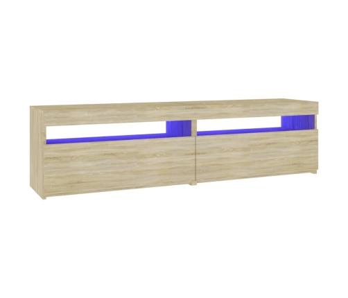 Muebles de TV con luces LED 2 unidades roble Sonoma 75x35x40 cm