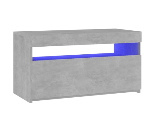 Mueble de TV con luces LED gris hormigón 75x35x40 cm