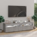 Muebles de TV con luces LED 2 unidades gris hormigón 75x35x40cm