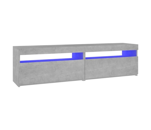 Muebles de TV con luces LED 2 unidades gris hormigón 75x35x40cm