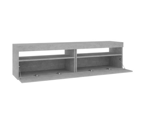 Muebles de TV con luces LED 2 unidades gris hormigón 75x35x40cm